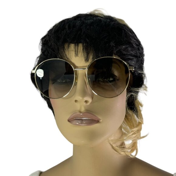 GUCCI Tortoise & Gold Metal GG0206SK 003 58 17-150 Women's Round Sunglasses - Picture 11 of 13